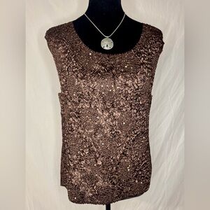 Saint Tropez West Textured Brown Blouse